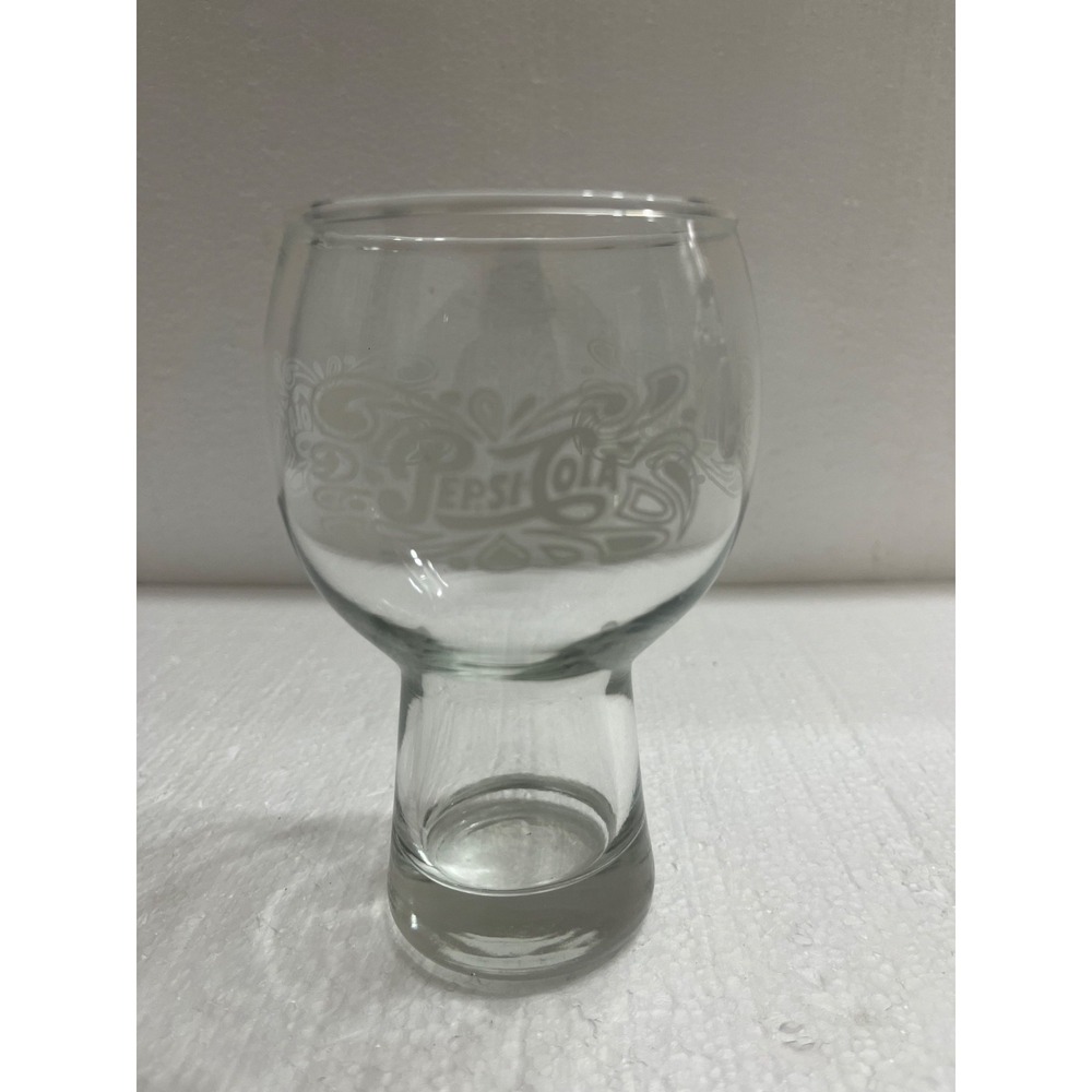 Vintage 1970s Pepsi Cola 16oz Drinking Glass with White Lettering 6" Tall